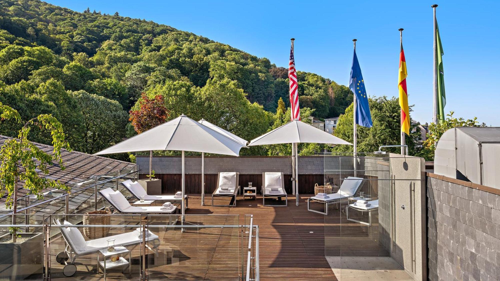 Hotel Europaeischer Hof Heidelberg, Bestes Hotel Deutschlands In Historischer Architektur Luaran gambar Rooftop terrace